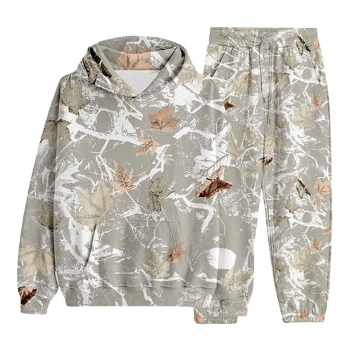 Camo Sweatsuit Women Set 2 Piece Maple Leaf Hooded Sweatshirt Jogger Sweatpants Lounge Sets Fall Outfits Tracksuit | Amazon (US)