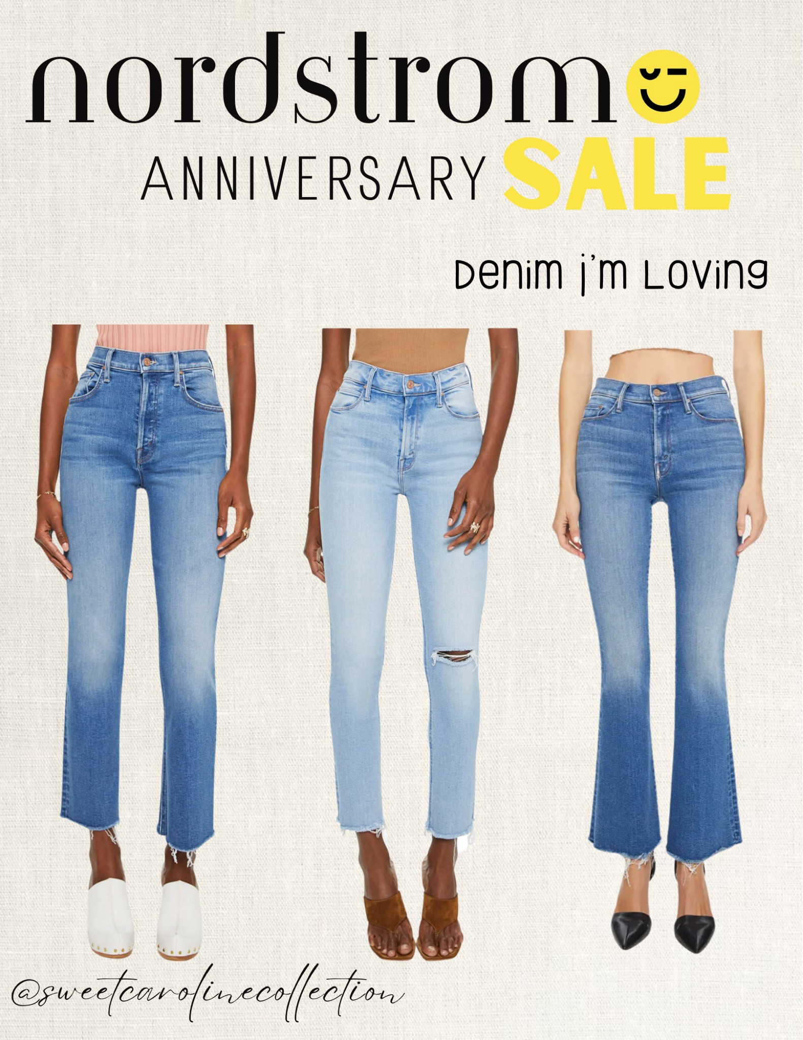 Nordstrom Anniversary Sale - Denim I’m loving 👖

Nordstrom, sale, anniversary sale, accessories, jeans, denim, mother, Levi’s, pants, sorel, cloudswift, topshop, black pants, madewell, ultraboost, sneakers, tennis shoes, adidas, new balance, Nike, hoka, on cloud, active, running shoe, fall fashion, boots, knee high boots, heeled boots, schutz, Marc fisher, All Saints, shoes, flats, mules, loafers, Steve Madden, workwear, Marc fisher, Franco Sarto, Cole haan, Lisa Vicky, open edit, linea paolo, BCBG, hat, earrings, ring, necklace, jewelry, sunglasses, purse, bag, watch, Kate spade, Gucci, Tom ford, tissot, Burberry, Michele, lele sadoughi, rag & bone, makeup, osea, necessaire, body wash, eye makeup, mascara, nars, supergoop, sunscreen, hair oil, moroccanoil, Donna Karan New York, olaplex, shampoo, conditioner, too faced, Drybar, Elemis, cleansing balm, the ordinary, dr. Dennis, T3, hair dryer, Dyson airwrap, setting spray, Mac, st. Tropez, self tanner, face wash, maison margiela, lotion, Burberry, YSL beauty, Sunday Riley, Tom ford, Chloe, Tula, U beauty, Drybar, Armani, beauty, skincare, charlotte tilbury, lancome, my way, perfume, fragrance, replica, beach walk, lip gloss, lip kit, facial serum, Laura mercier, the ordinary, brow serum, deodorant, setting spray, Dior, brush set, robe, home, kitchen, suitcase, travel, candle, hydro flask, beis, voluspa, Ugg, diptyque, Viking, vacay, vacation, travel bag, Jo Malone London, fellow, ice bucket, matouk, moccamaster, down comforter, sheets, duvet, bedding, bedroom, blanket, cake stand, Crosley, purse, diffuser, fragrance, pot and pan set, tea pot, tea kettle, nest, electric tea kettle, candle set, luxe, barefoot dreams, slippers, candle, fuzzy socks, Ugg, pajama, pajama set, pjs, blanket, cozy, style, fashion, lounge set, home, bathroom, must have, best seller, top seller, bedroom, under 400, under 300, under 200, under 100, under 50, sweet Caroline collection

#LTKxNSale #LTKunder100 #LTKsalealert