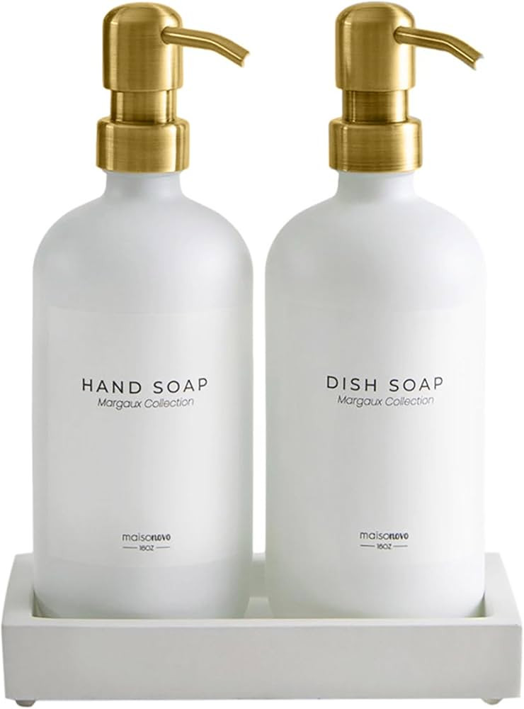 MaisoNovo Glass Soap Dispenser with Pump | Vintage Soap Dispenser Bathroom and Kitchen Soap Dispe... | Amazon (US)