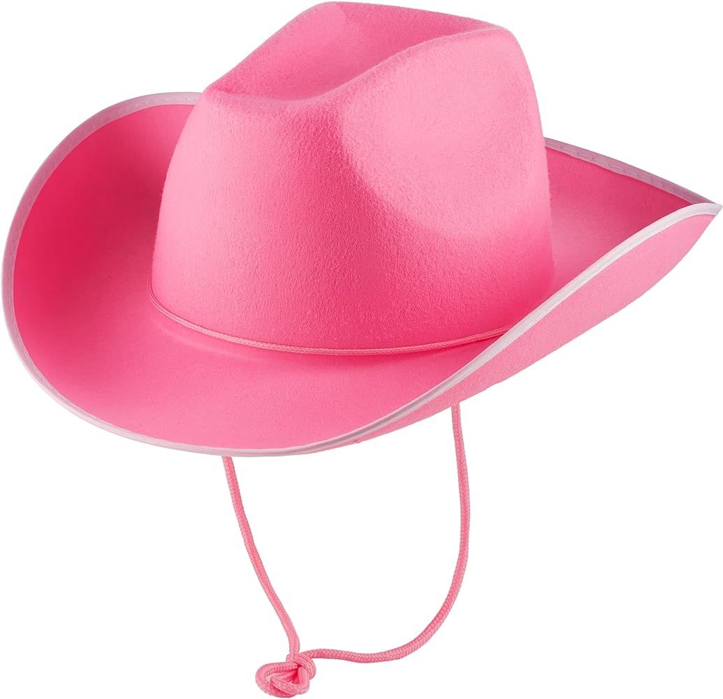 Pink Cowboy Hat - Felt Cowboy Hat With a White Round, Costume Accessories Fits for Women, with Ad... | Amazon (US)
