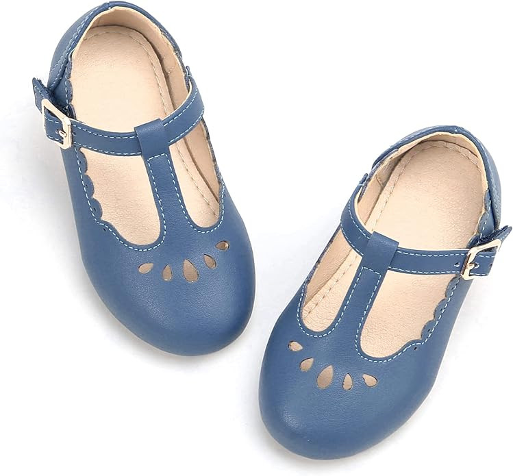 THEE BRON Girl's T-Strap Flats Toddler Little Kid Mary Jane Shoes | Amazon (US)