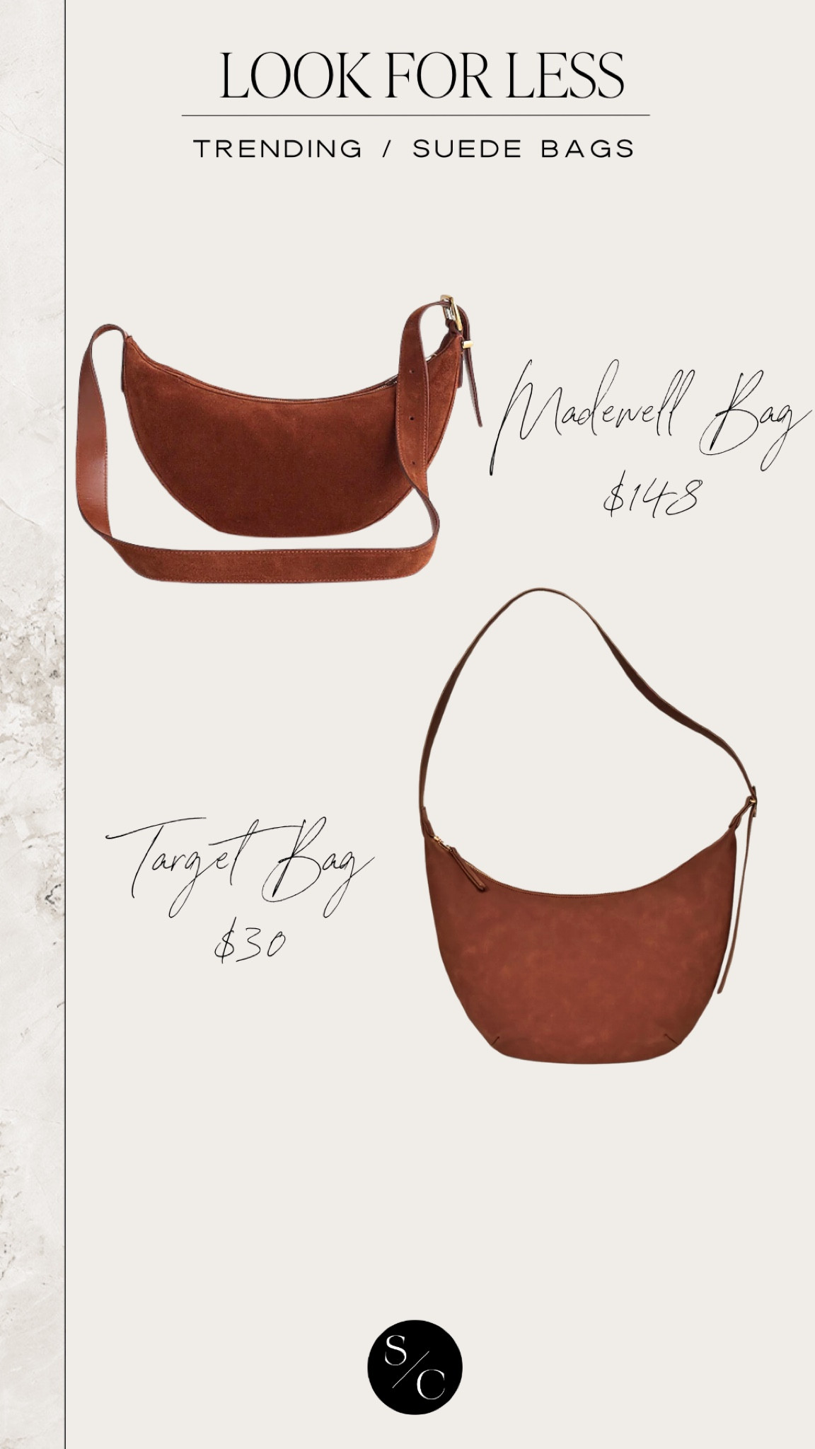 Look for Less ✨ Trending / Suede Bags

Fall is all about the suede 🤎

It bag, look a like bag, target style, target fashion, target bag 

#LTKFindsUnder50 #LTKStyleTip #LTKItBag