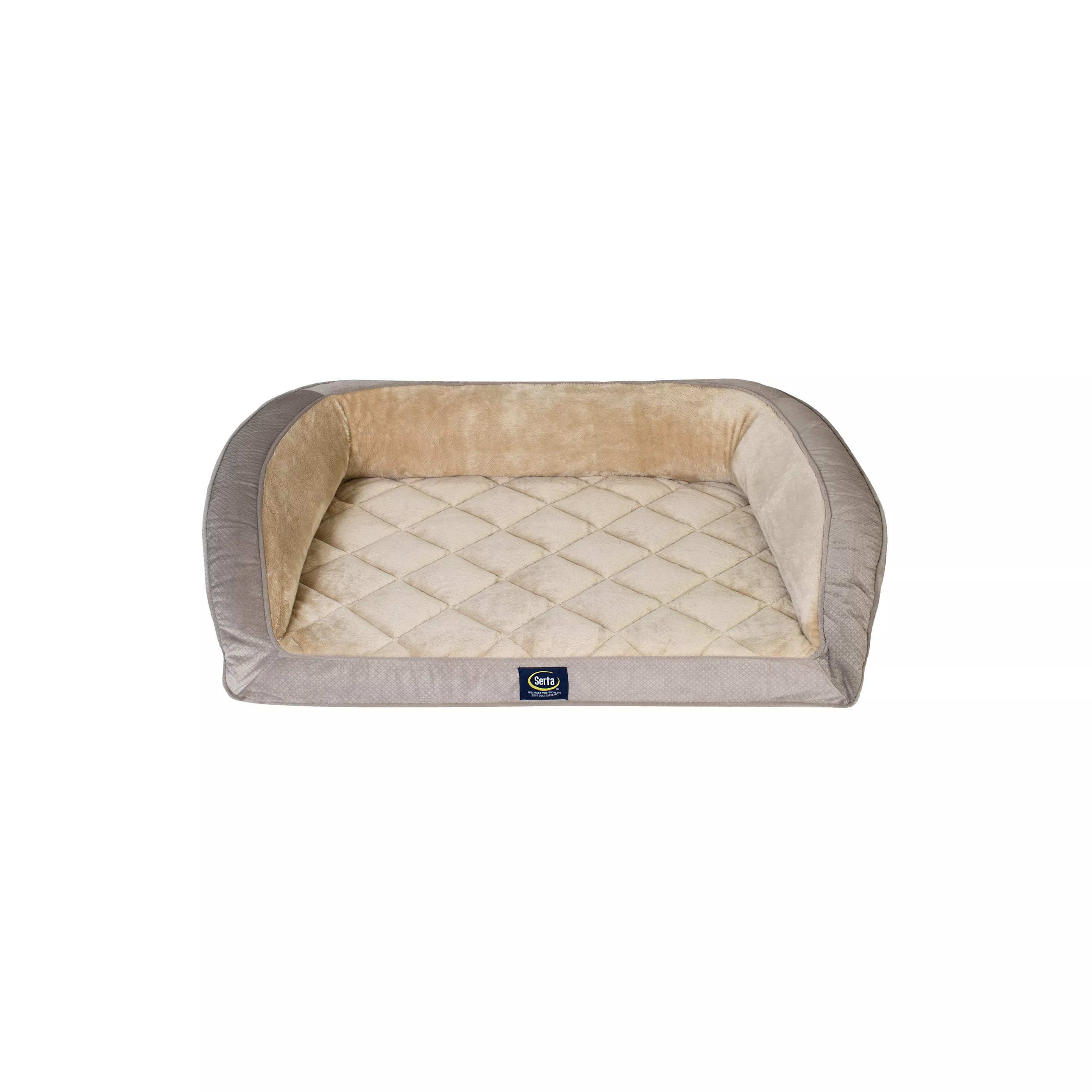 Serta® Quilted Orthopedic Bolster Pet Bed w/Removable Cover | PetSmart