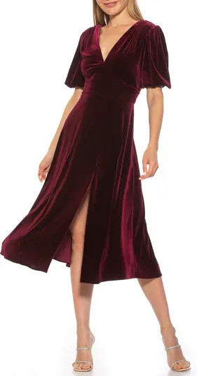Alexia Admor Nola Puff Sleeve Velvet Fit & Flare Dress | Nordstromrack | Nordstrom Rack
