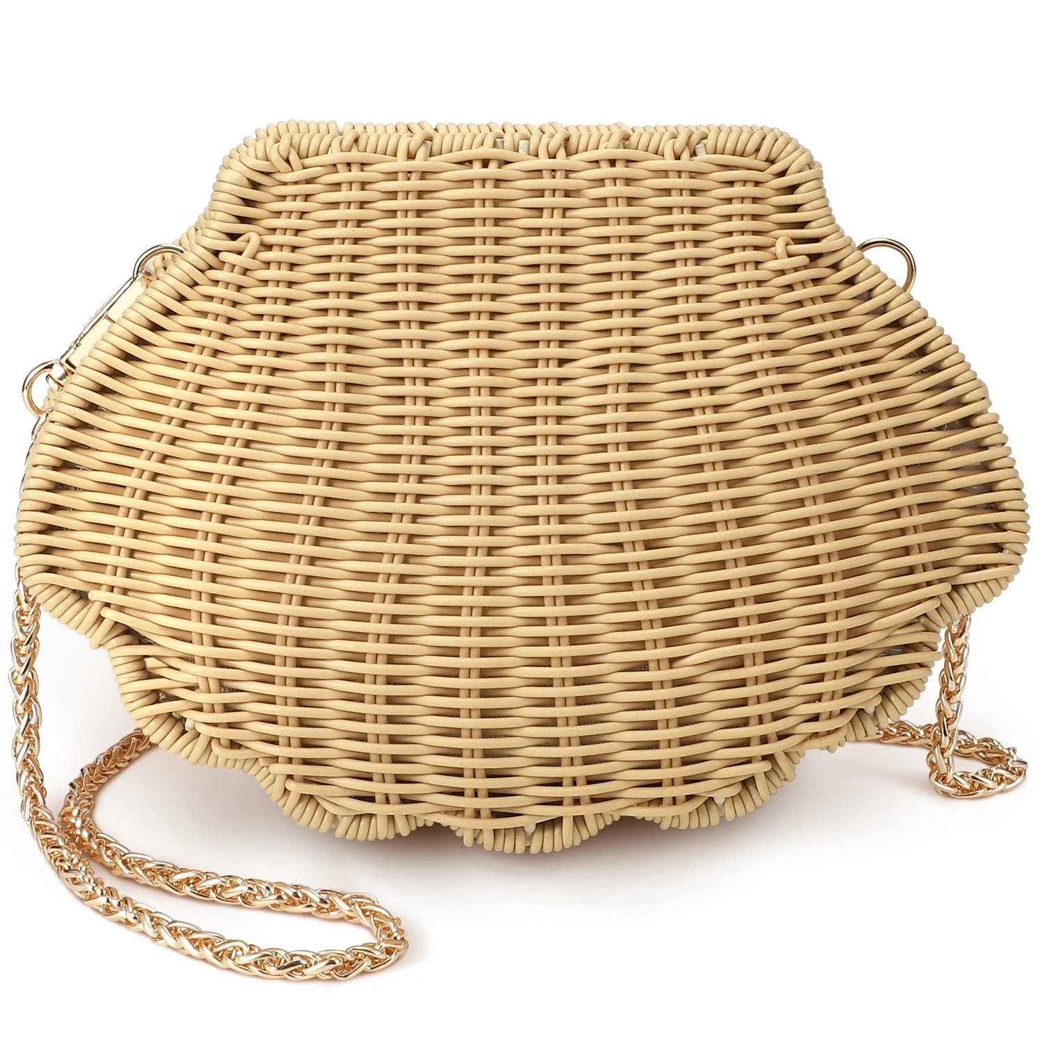 Gocvo Summer Handmade Woven Bag for Women Chain Shoulder Beach Bag Vacation Rattan Crossbody Bag ... | Walmart (US)