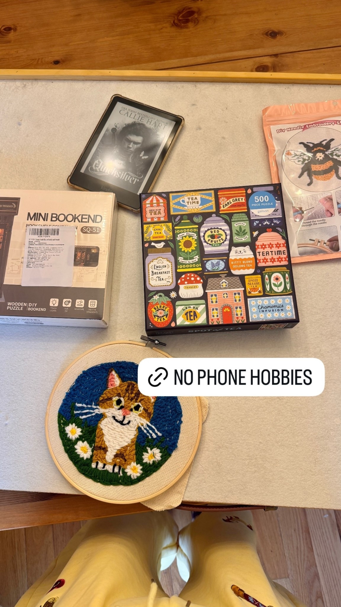 Cozy hobbies to do instead of doom scroll. Analog bag analog life puzzles punch needle book nook switch

#LTKselfcare