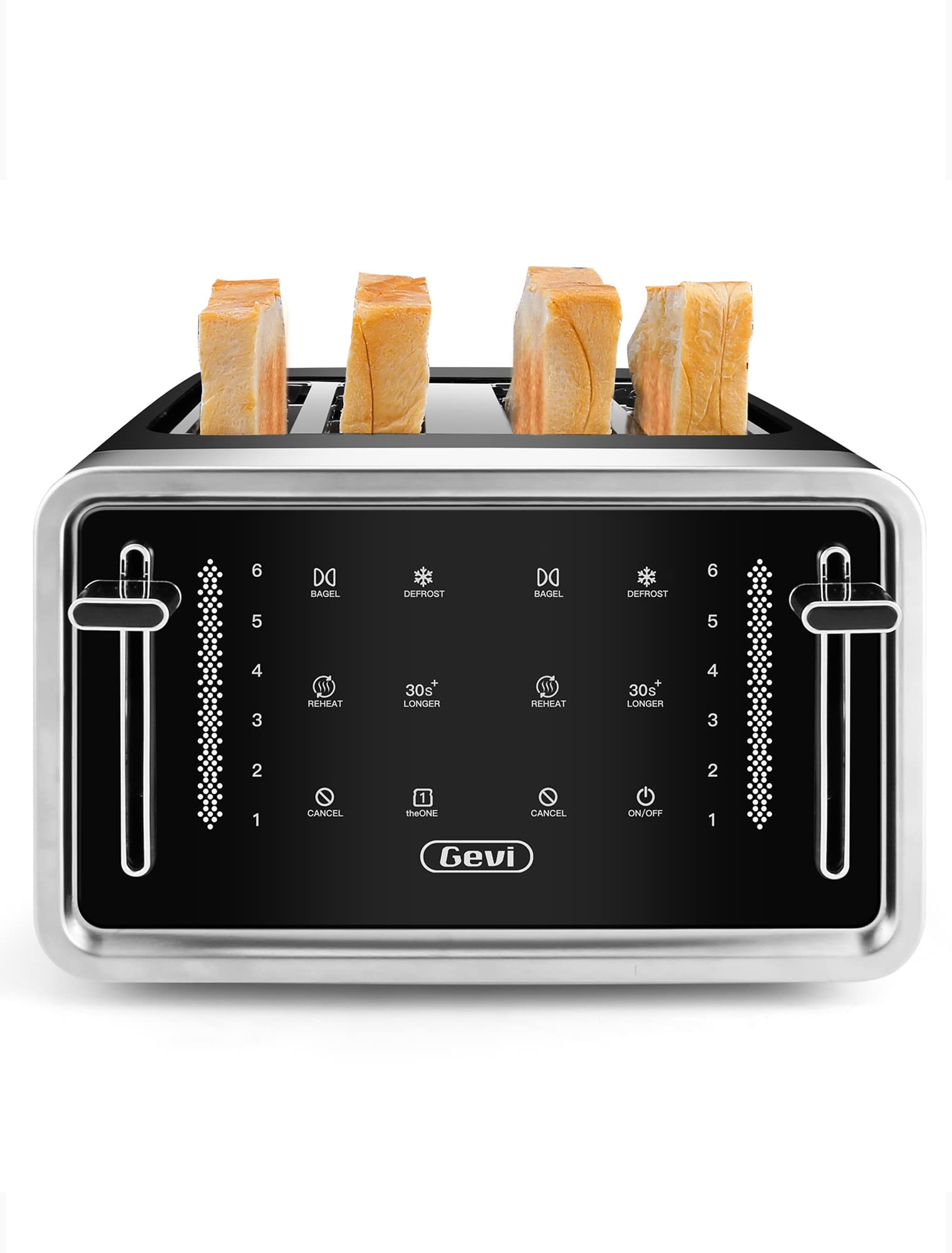 Gevi Toaster 4 Slice,Led Display Touchscreen Bagel Toaster with Dual Control Panels of Bagel/Rehe... | Amazon (US)
