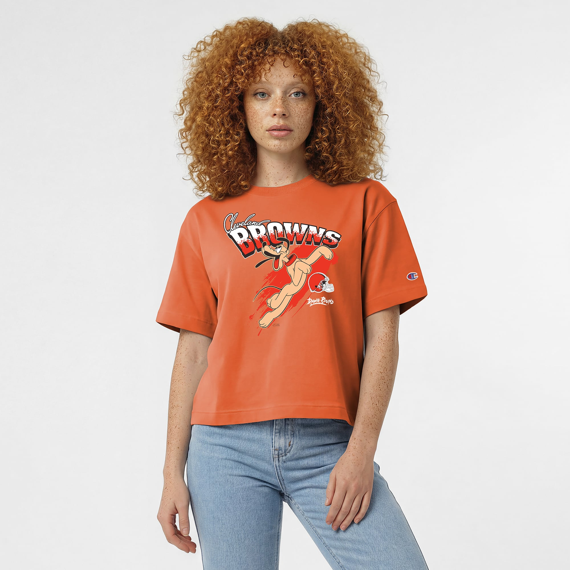 Women's Cleveland Browns Disney x Champion Orange Pluto All-Star T-Shirt | NFL Shop