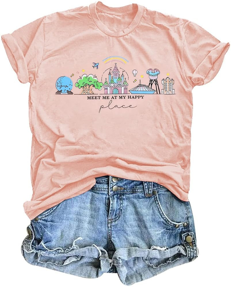 Womens World Traveler Shirt Magic Kingdom Graphic Tshirt Matching Trip T-Shirt Girl Vacation Hodi... | Amazon (US)