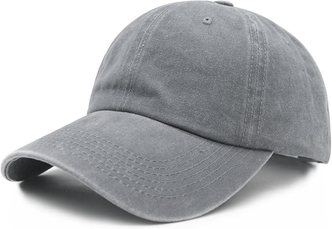 Oversized Baseball Hats for Men Big Heads, Adjustable Washed Cotton XL Plain Baseball Cap | Amazon (US)