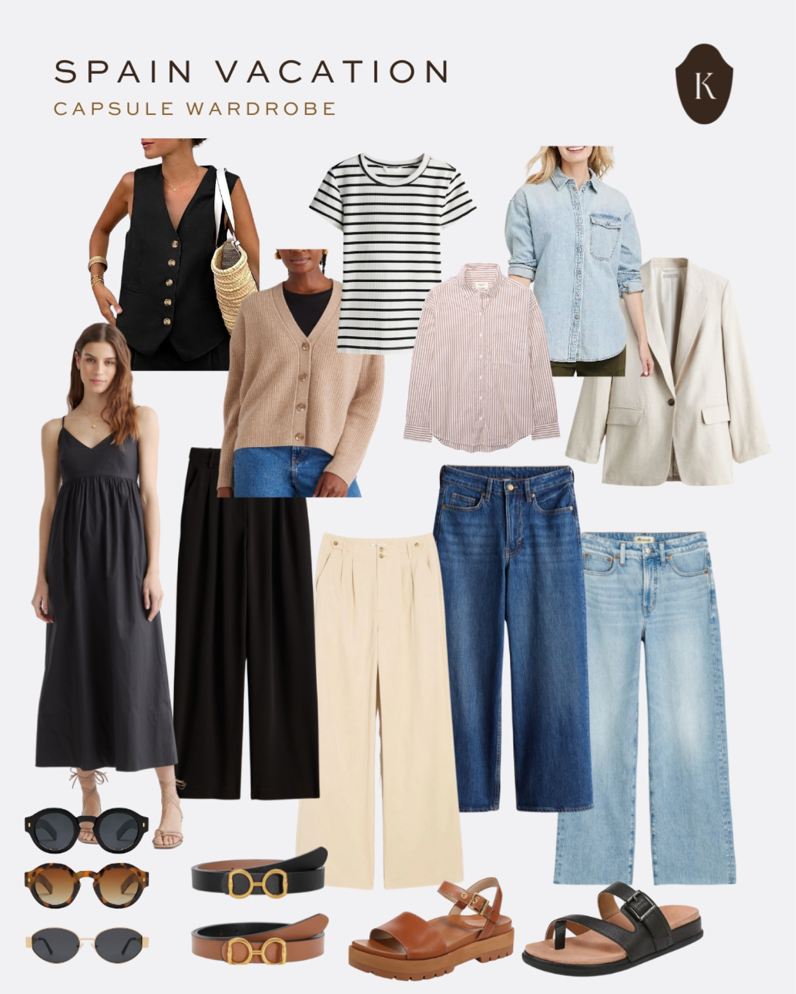 A capsule wardrobe was key for packing for a 12 day European vacation in my carry-on. I was intentional about packing light layers in a neutral palette. Pieces that could be rotated to double my outfits. I even went so far as to buy this reversible belt to really maximize my space!

#LTKTravel