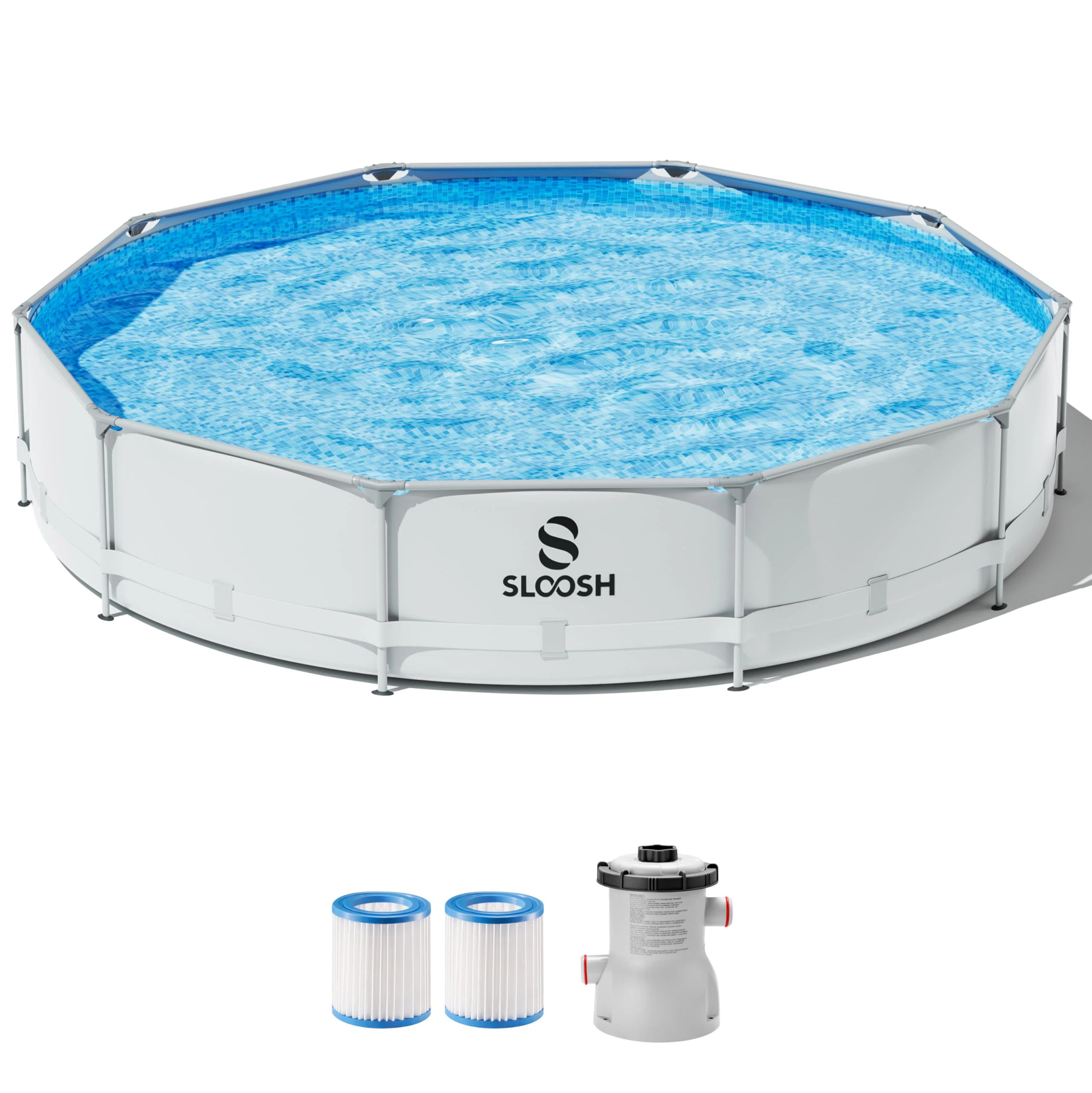 Round Above Ground Pool with Pump, Ladder | Wayfair North America