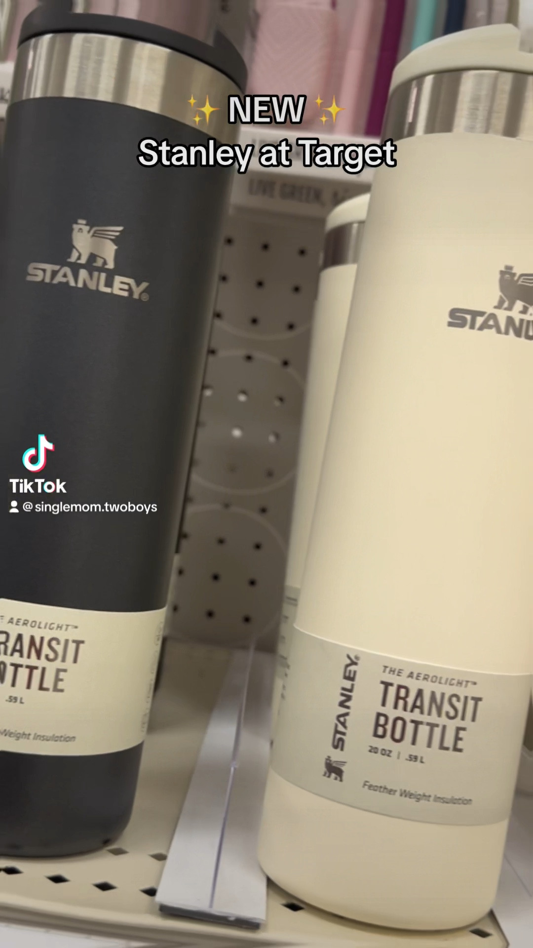 Stanley 20oz Stainless Steel Aerolight Transit Bottle Cream Glimmer : Target