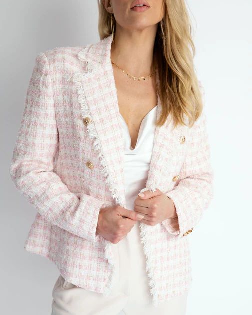 Jackie O Tweed Pocketed Blazer | VICI Collection