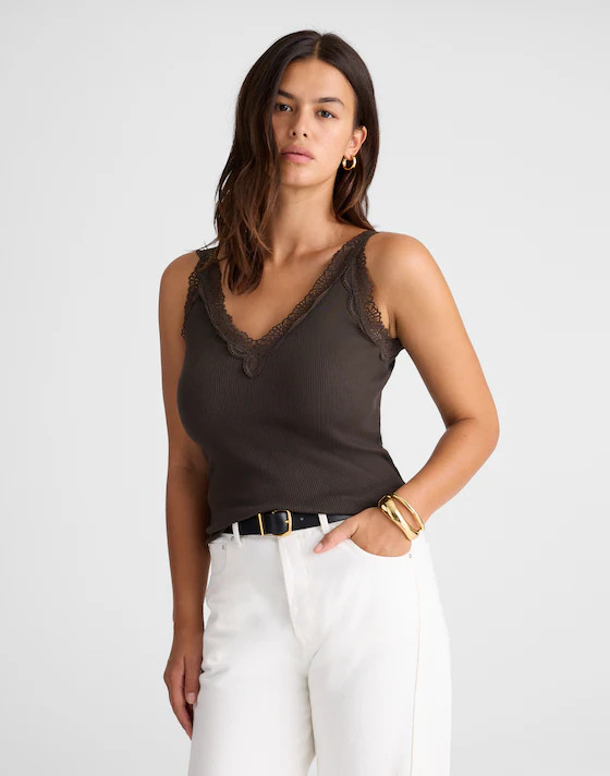 Lace-Trim V-Neck Tank | Madewell