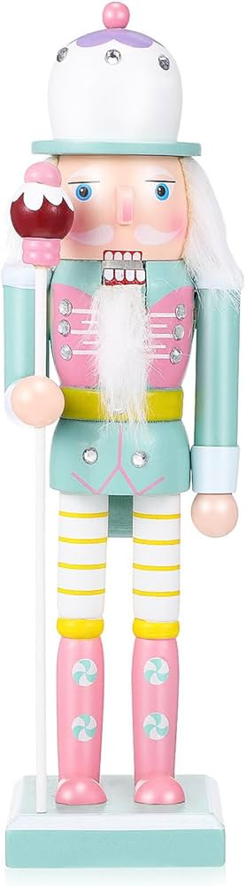 VALICLUD Christmas Nutcrackers Figures Pink Nutcracker Ornament Green Pink Nutcracker Pastel Chri... | Amazon (US)