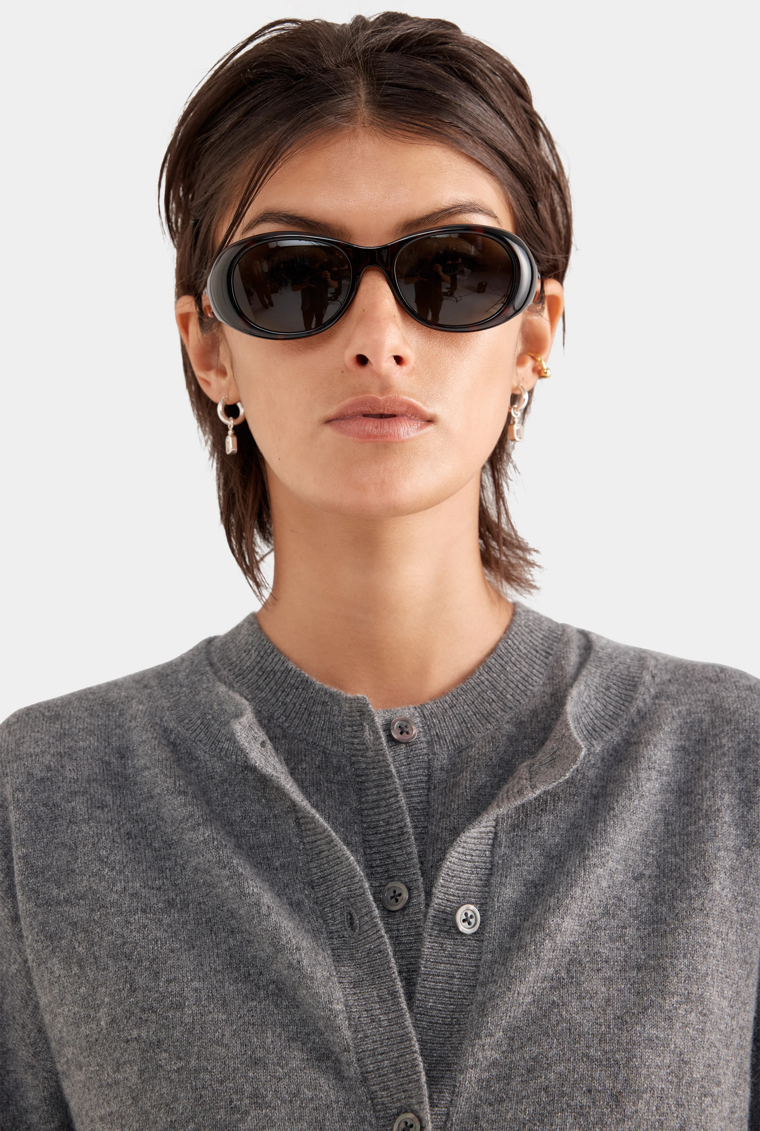 Womens Dropshoulder Cashmere Cardigan in Charcoal | Venroy | Venroy AU
