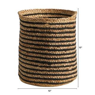 13.5 in. Natural Handmade Jute Basket Planter | The Home Depot