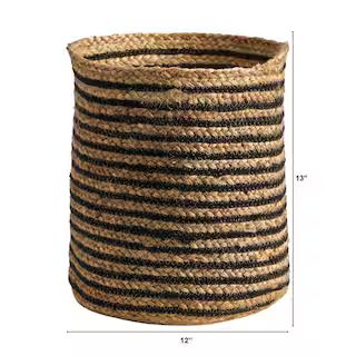 13.5 in. Natural Handmade Jute Basket Planter | The Home Depot