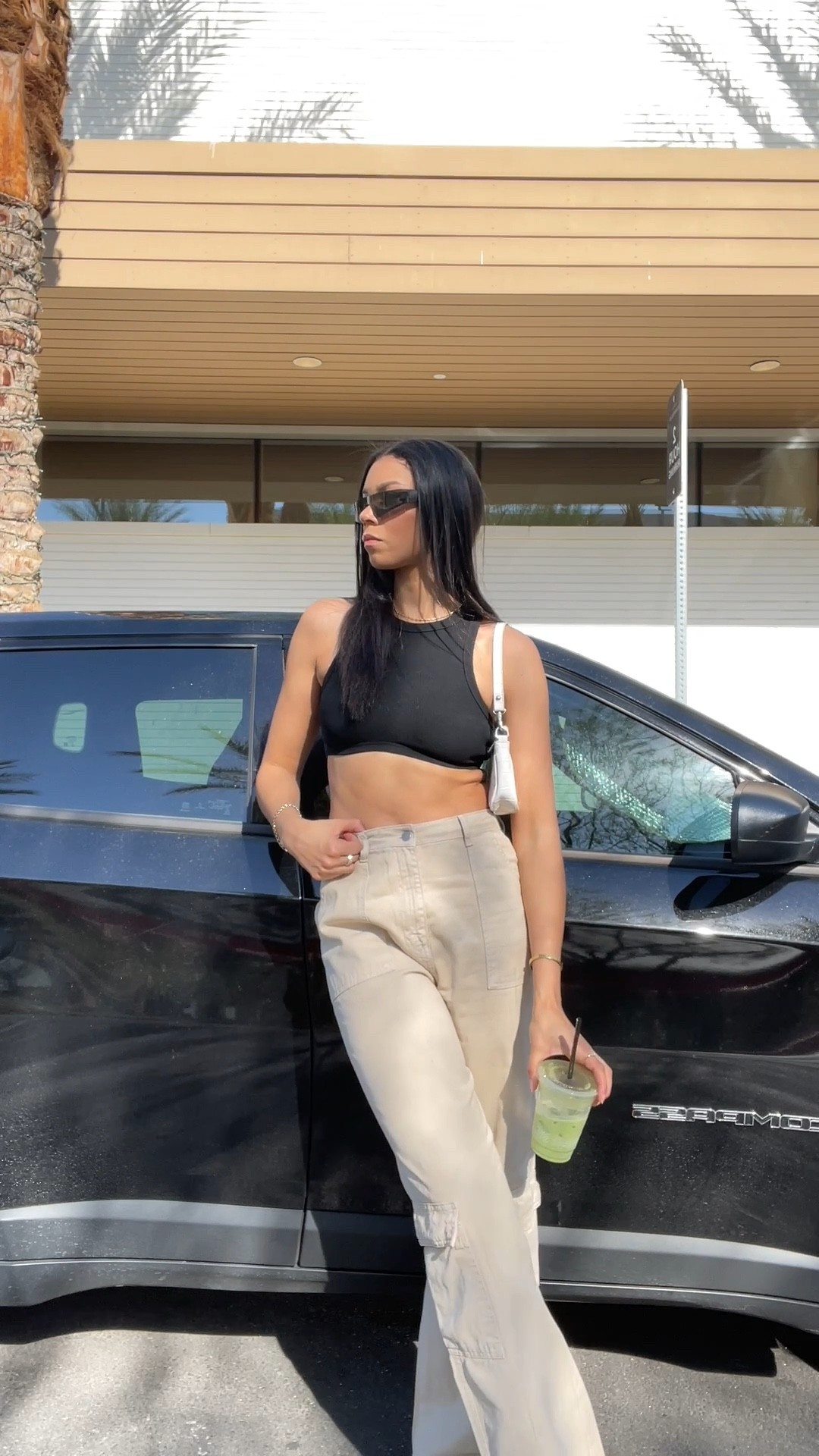 Nike dunks, mirror sunglasses, edgy style, edgy look, crop top