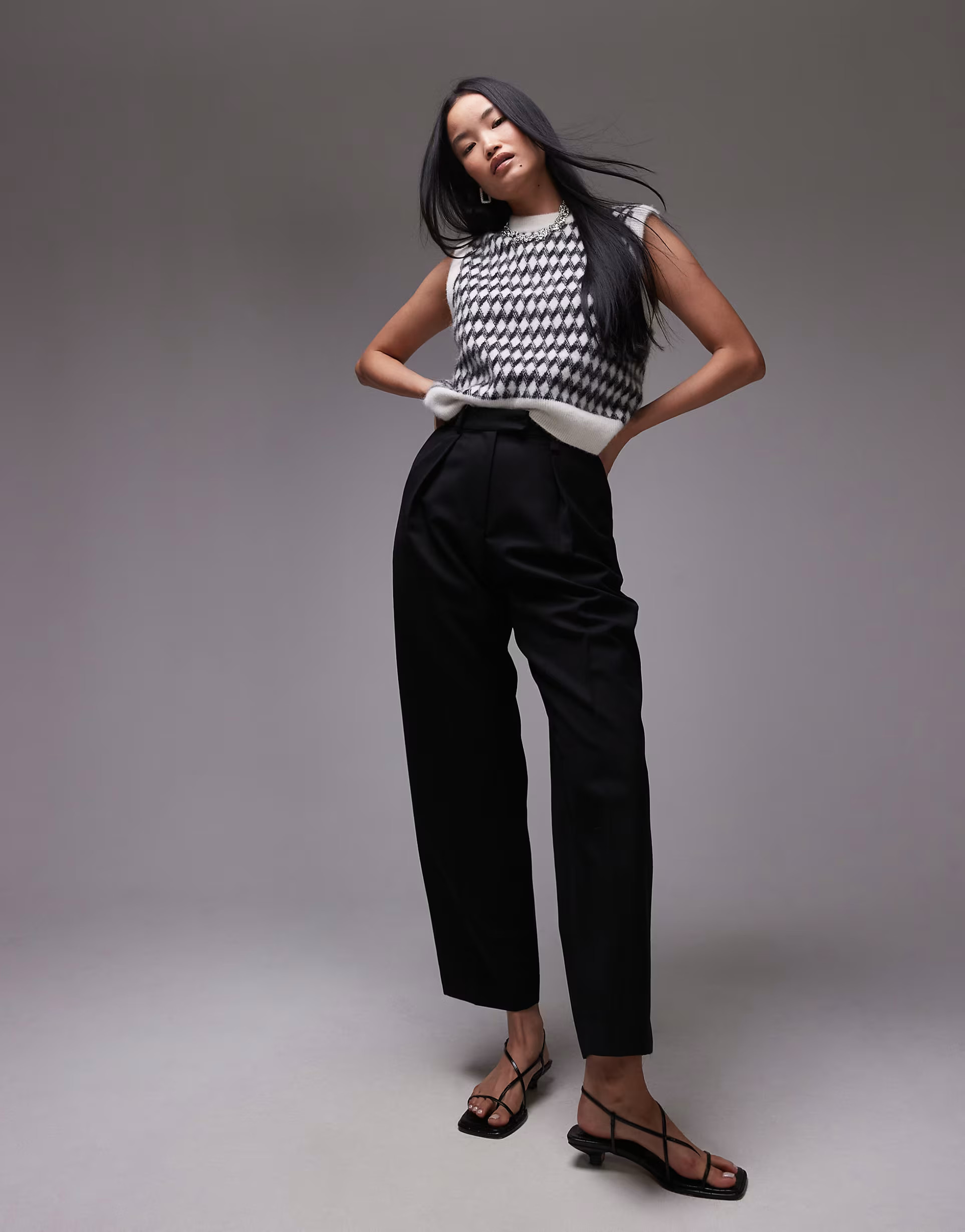 ARKET structured straight leg trousers with pressed crease in black | ASOS (Global)