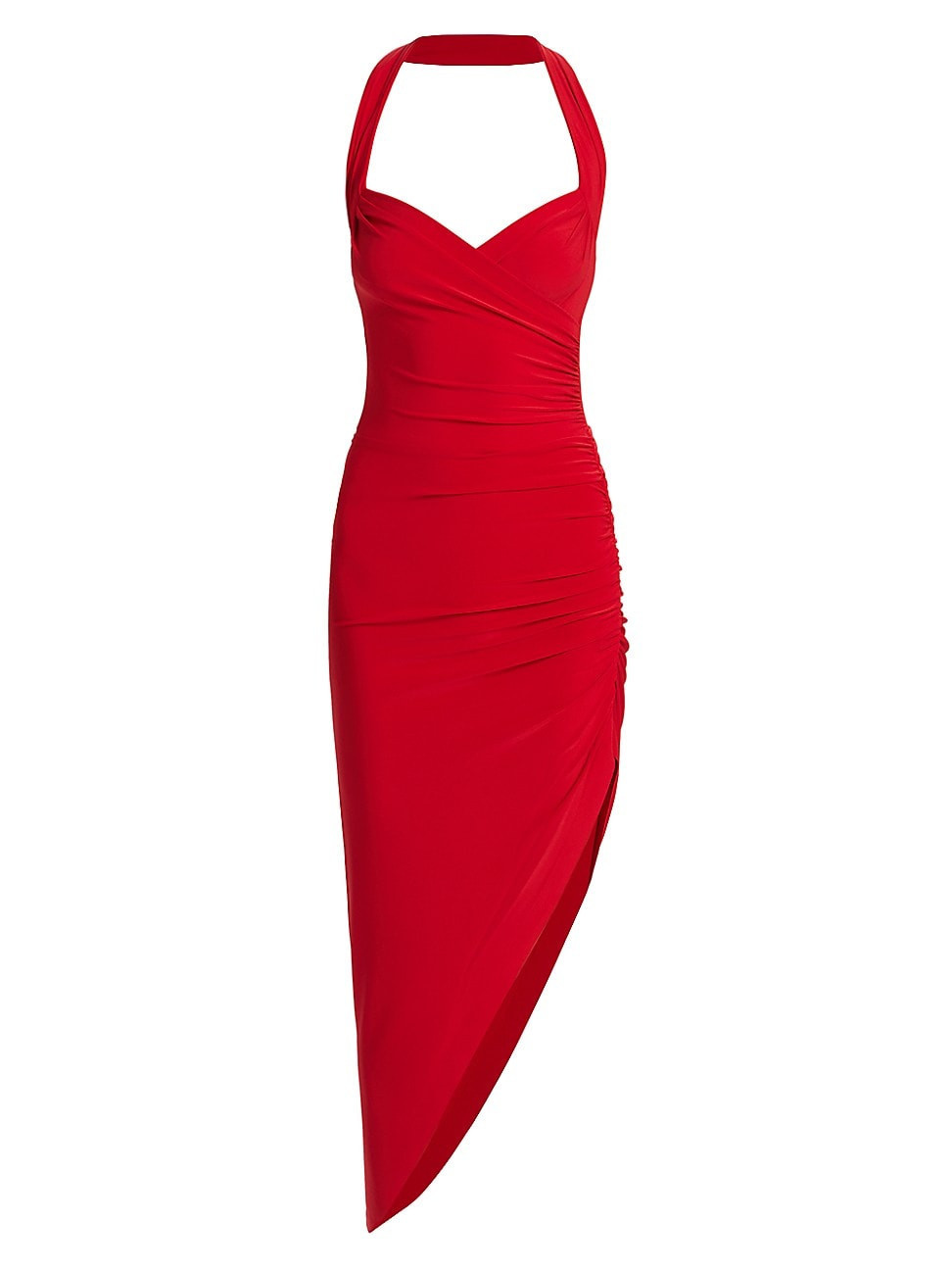 Women's Cayla Side-Drape Halter Gown - Tiger Red - Size Large | Saks Fifth Avenue