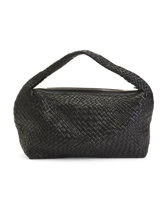 Made In Italy Leather Woven Hobo | TJ Maxx
