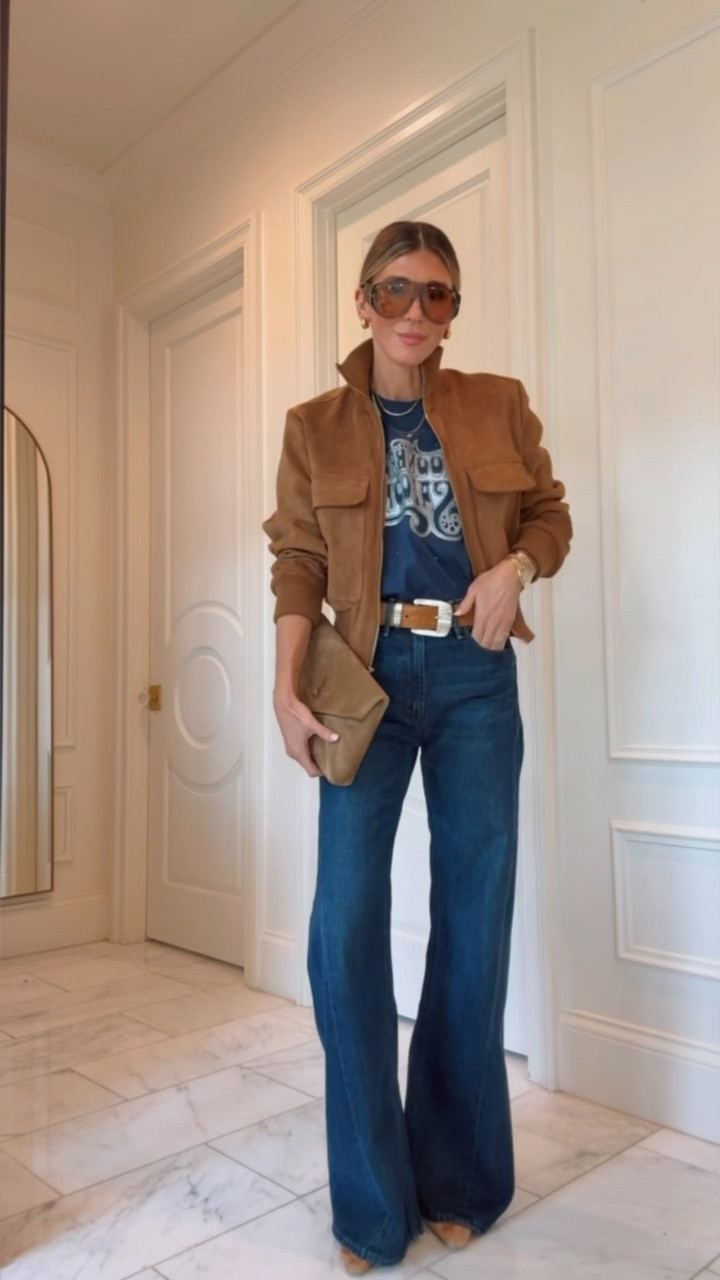 6 easy fall outfits with my most worn wide leg jeans!

#LTKootd #LTKSeasonal #LTKOver40