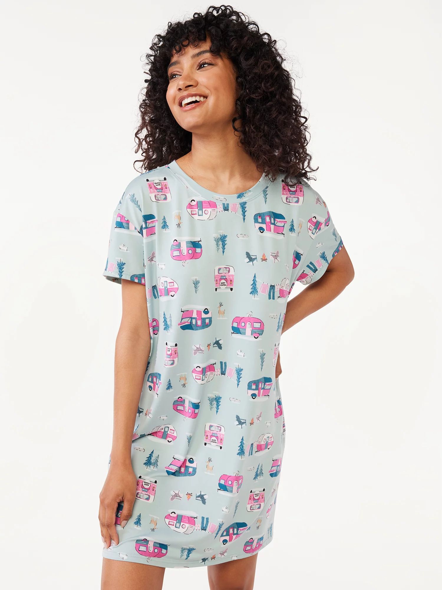 Joyspun Women's Print Sleepshirt with Pockets, Sizes S/M to 2X/3X | Walmart (US)