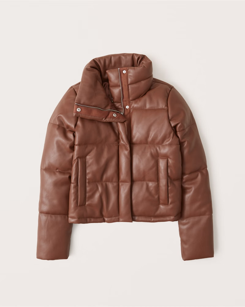 Vegan Leather Mini Puffer | Abercrombie & Fitch (US)