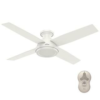 Dempsey 52 in. Low Profile No Light Indoor Fresh White Ceiling Fan with Remote | The Home Depot