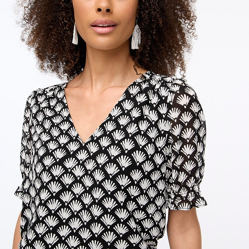 Smocked crinkle puff-sleeve top | J.Crew Factory