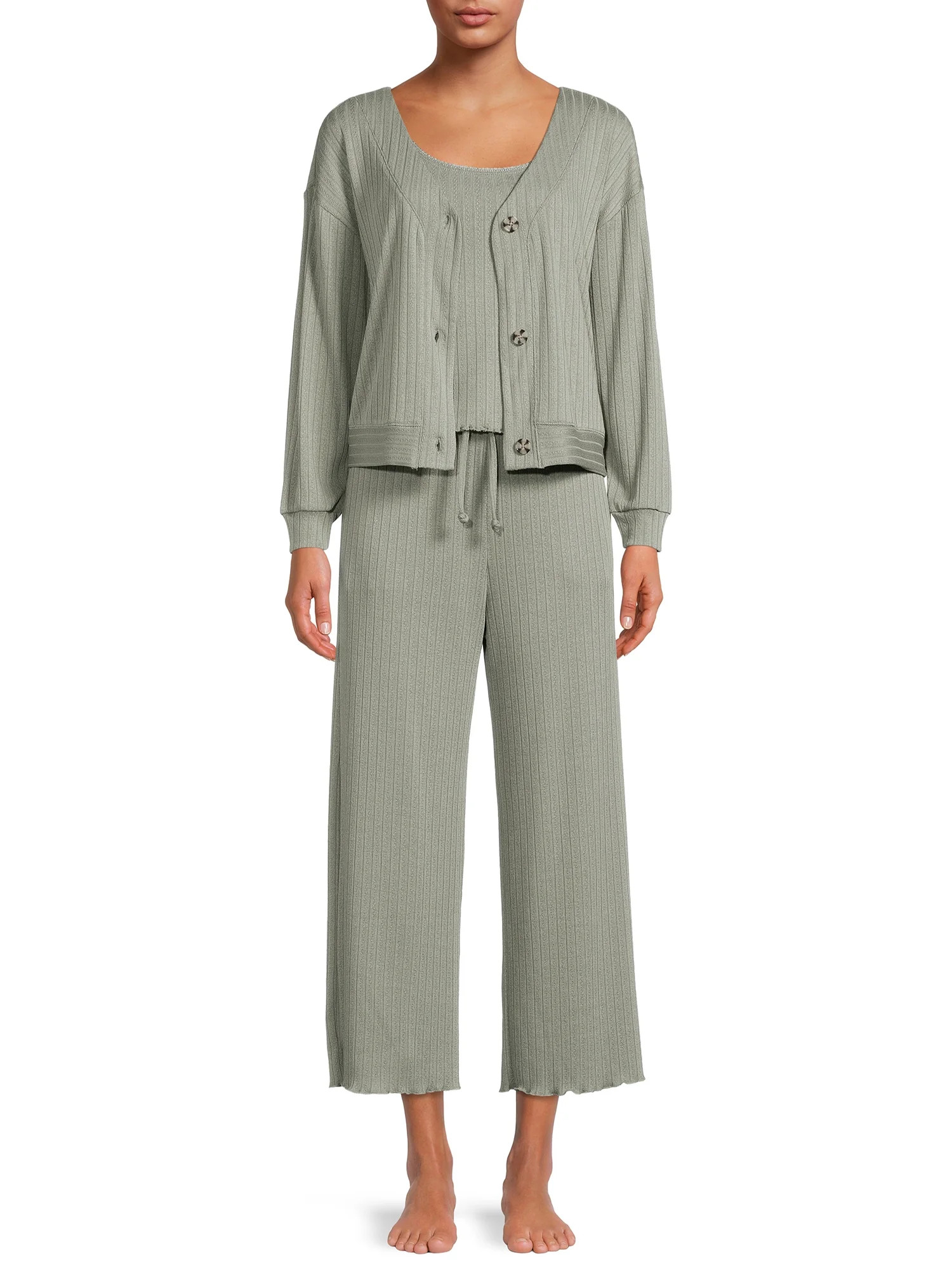 Secret Treasures Women's Cardigan and Cami Top Sleep Set, 2-Piece - Walmart.com | Walmart (US)