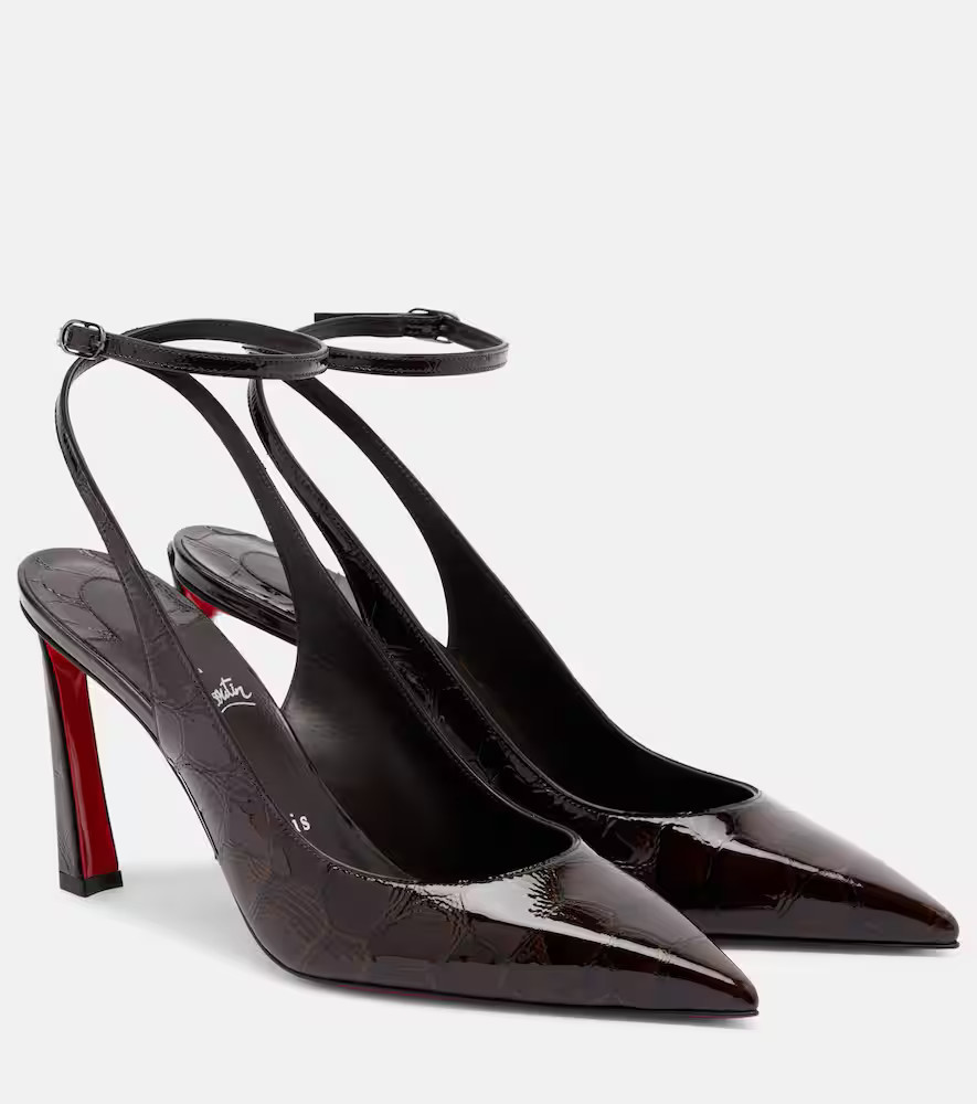 Christian Louboutin Condora 85 croc-effect slingback pumps | Mytheresa (US/CA)