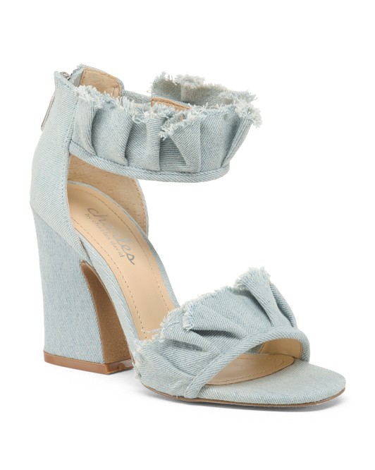 Ankle Strap Heeled Ruffle Sandals - Sandals - T.J.Maxx | TJ Maxx