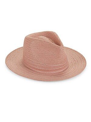 Rag & Bone Women's Packable Straw Fedora - Pink - Size Small | Saks Fifth Avenue