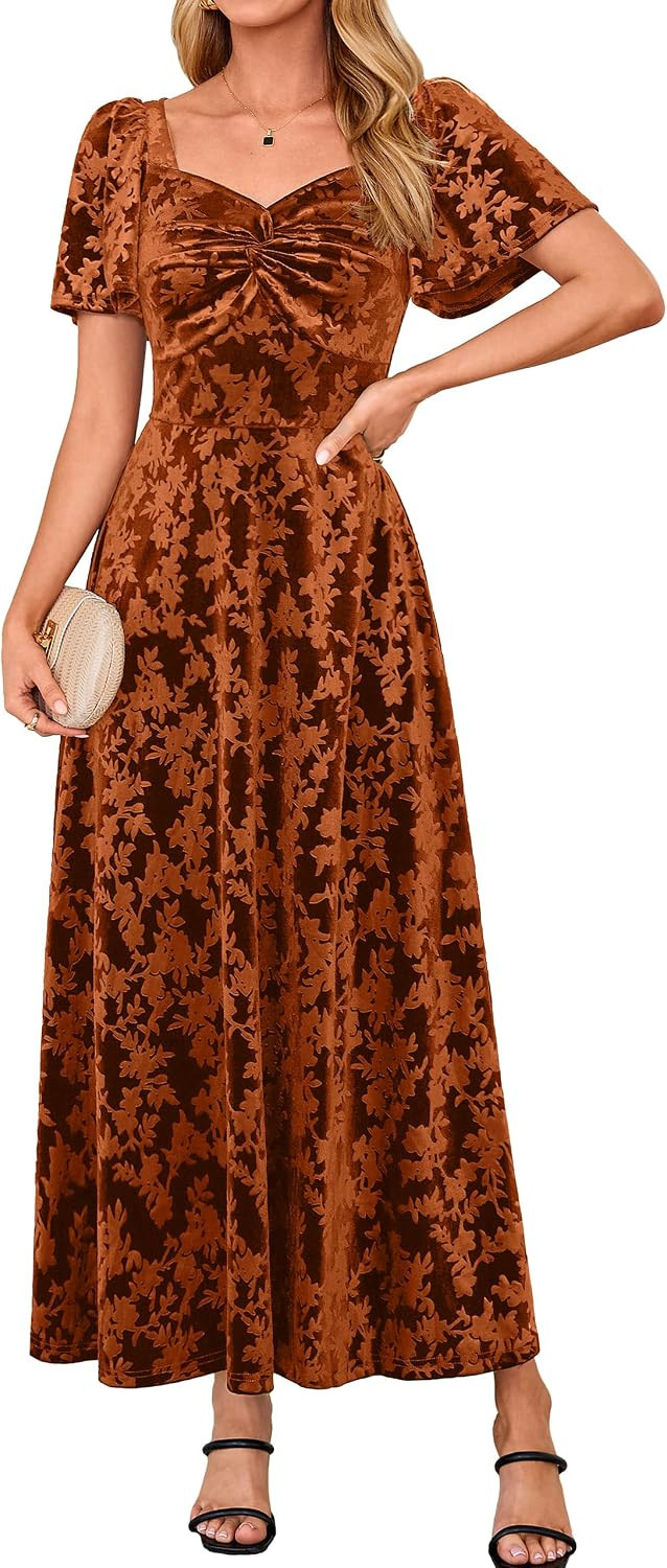 BerryGo Womens Velvet Twist Semi Formal Wedding Guest Maxi Dress | Amazon (US)