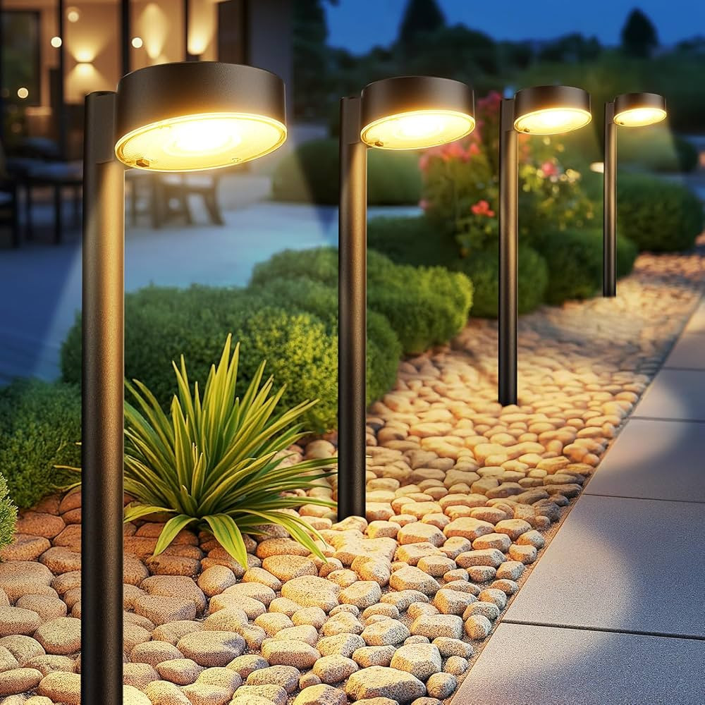 8 Pack Solar Pathway Lights Outdoor, 12 Brighter LED Solar Lights Outdoor Waterproof, Up to 12 Hr... | Amazon (US)