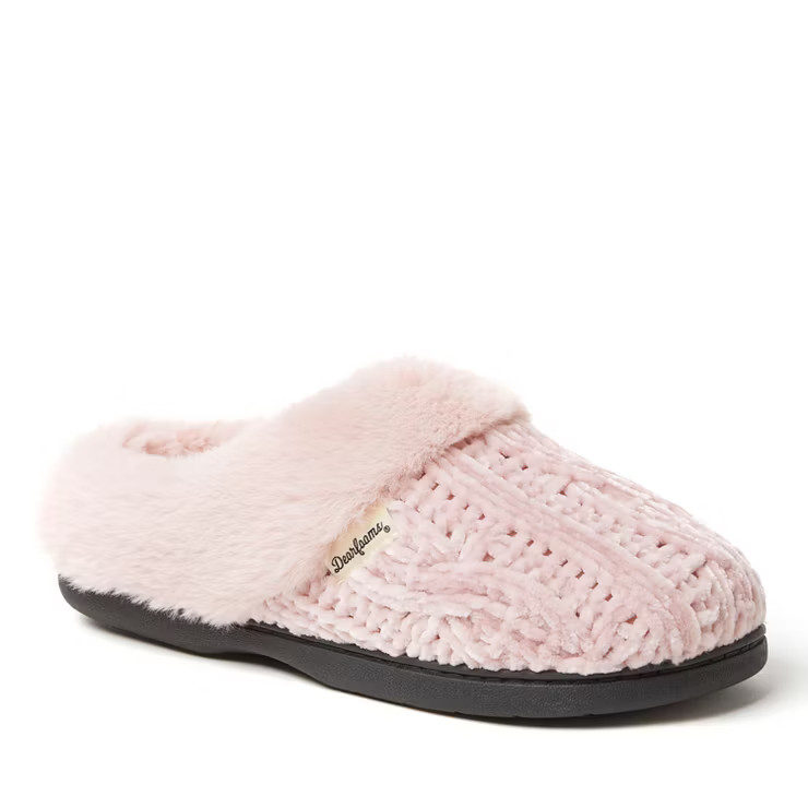 Dearfoams Womens Claire Cable Knit Chenille Clog Slipper | Target