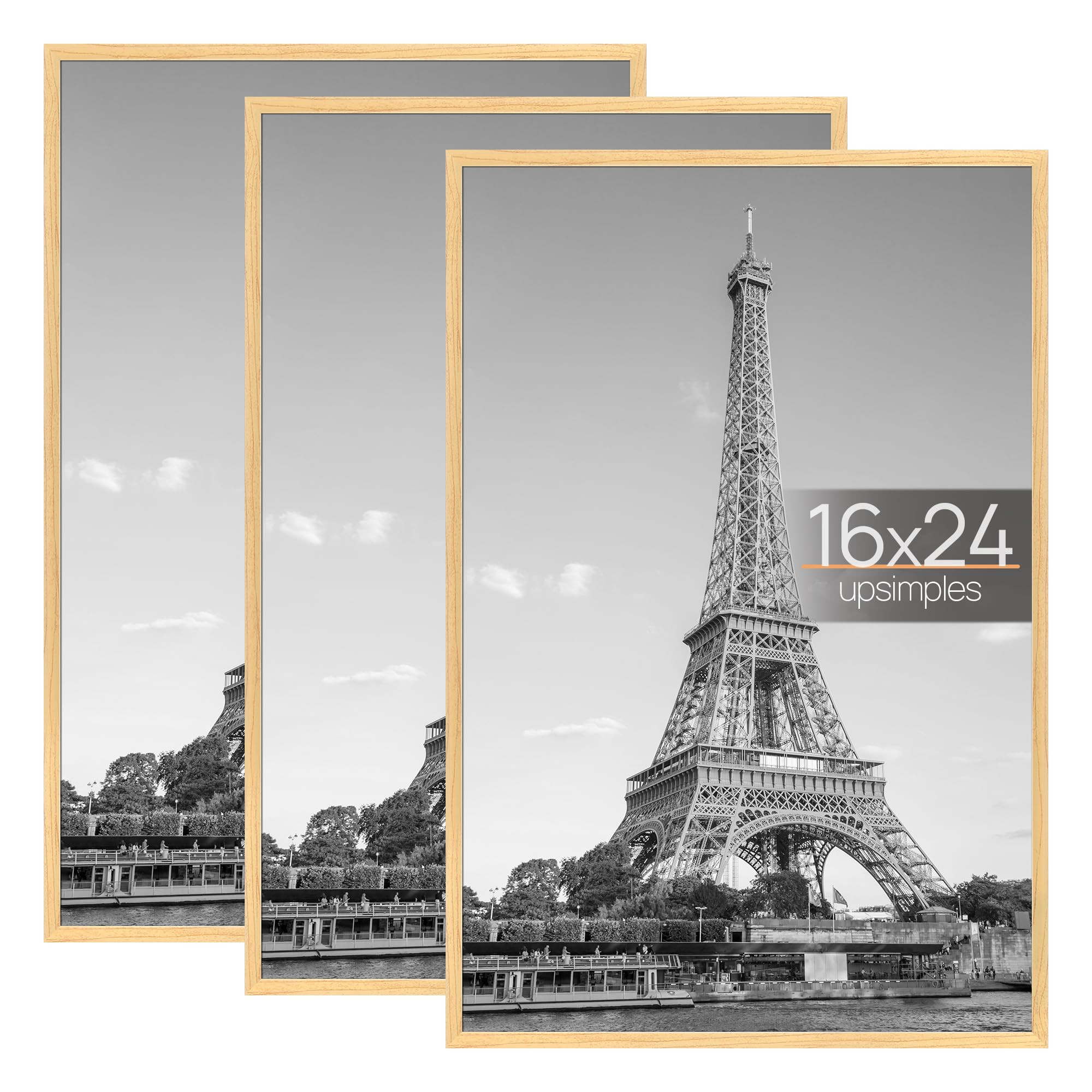 upsimples 16x24 Picture Frame Natural 3 Pack, Scratch-Proof Poster Frames 16 x 24 for Photo Galle... | Amazon (US)