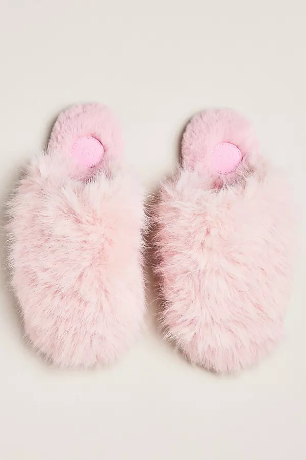 Maeve Fuzzy Faux Fur Slippers | Anthropologie (US)