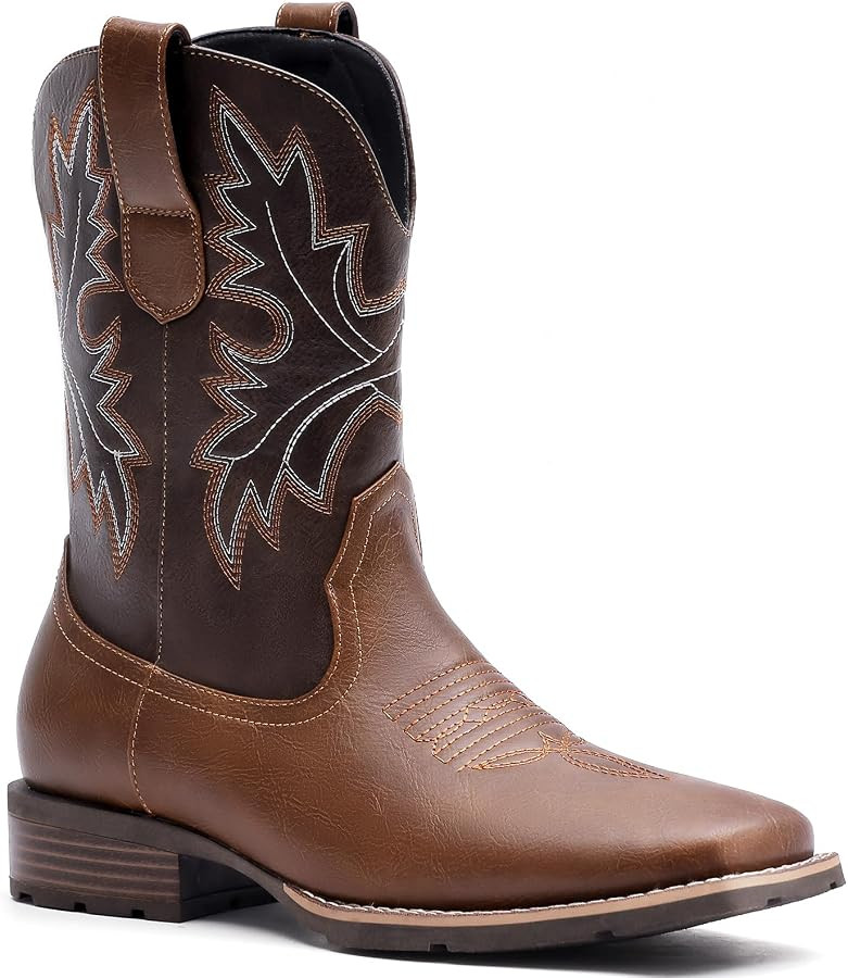 Lumeheel Cowboy Boots for Men - Western Men's Boots with Classic Embroidered, Slip on Square Toe ... | Amazon (US)
