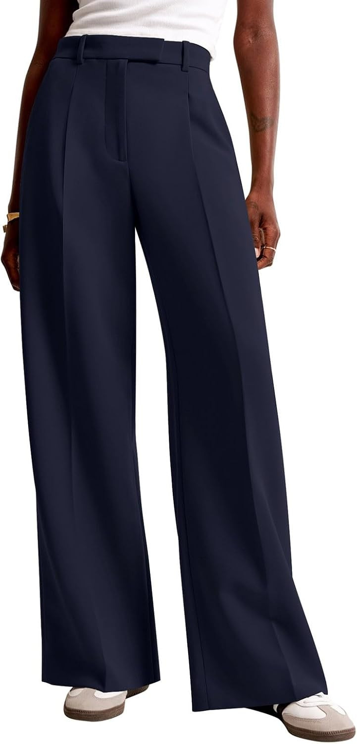 NIMIN Women Wide Leg Work Pants High Waisted Dress Trousers with Pockets | Amazon (US)