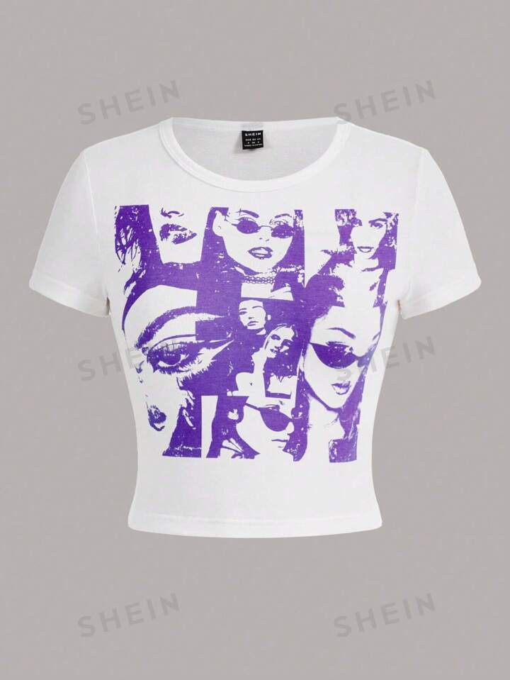SHEIN ICON Figure Graphic Crop Tee | SHEIN