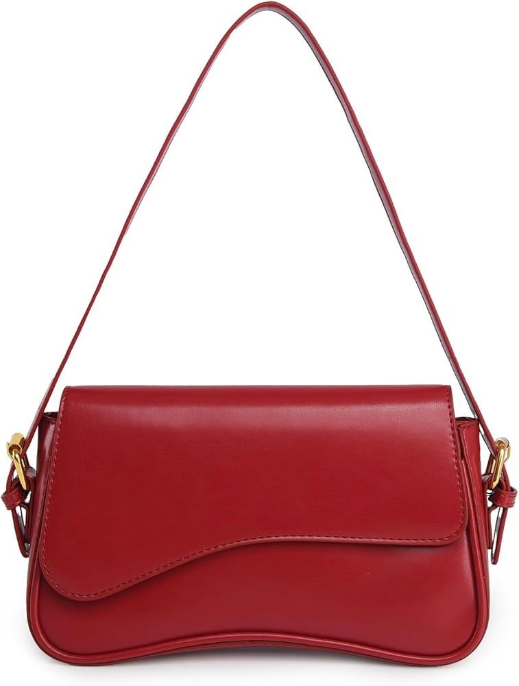 Shoulder Bag for women Clutch Purse Handbag PU Leather Tote Bag with 2 Removable Straps and Zippe... | Amazon (US)