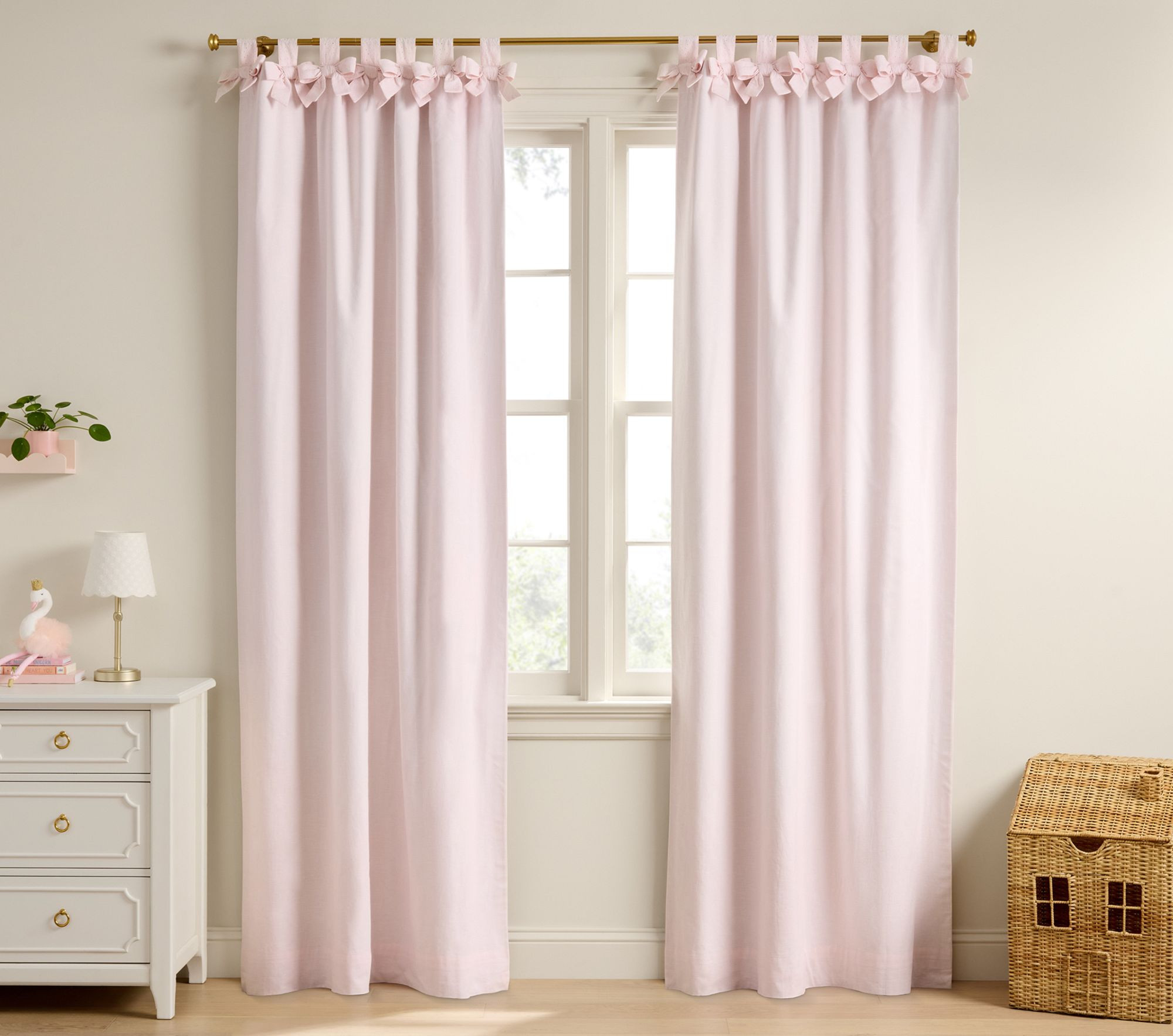 Tie-Top Eyelet Blackout Curtain | Pottery Barn Kids
