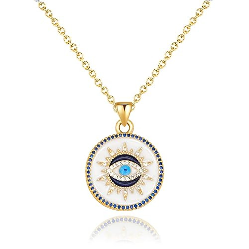 Smilebelle Evil Eye Necklace Gold Protection Necklace, Handmade Evil Eye Jewelry for Women, Eye N... | Amazon (US)