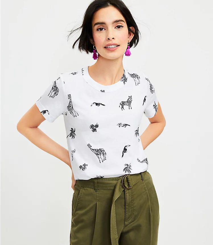 Safari Animal Everyday Crew Tee | LOFT | LOFT