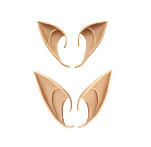 Bestjybt 2 Pairs Cosplay Fairy Pixie Elf Ears Soft Pointed Ears Tips Anime Party Dress Up Costume Accessories (long + short) | Amazon (US)