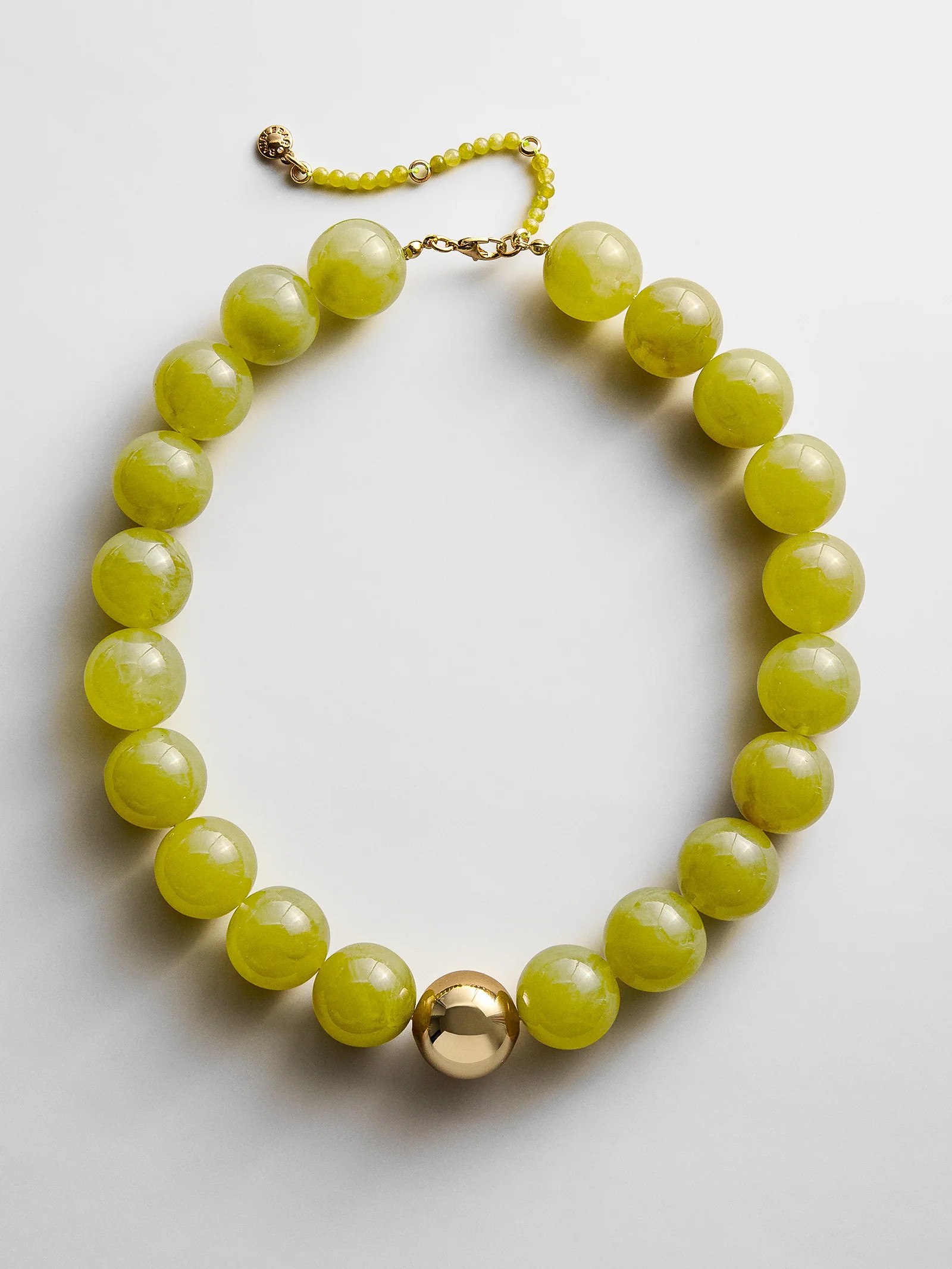 Jane Beaded Necklace - Olive Jade | BaubleBar